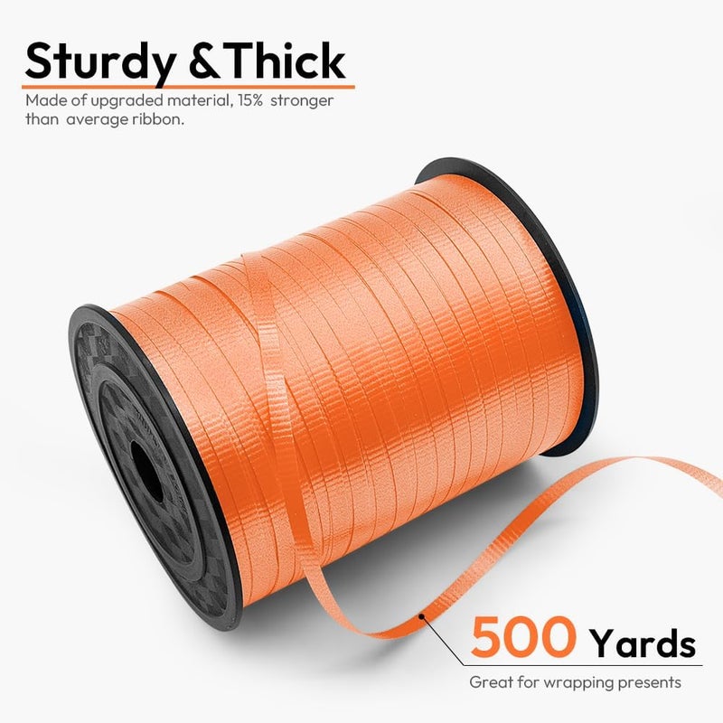 HimBen 500 Yards Curling Ribbon for Gift Wrapping, 3/16" Balloon String for Christmas Valentine Birthday Wedding Party Festival Decoration, Crafts, Flower Bouquet(Crimped Orange) - Image 2